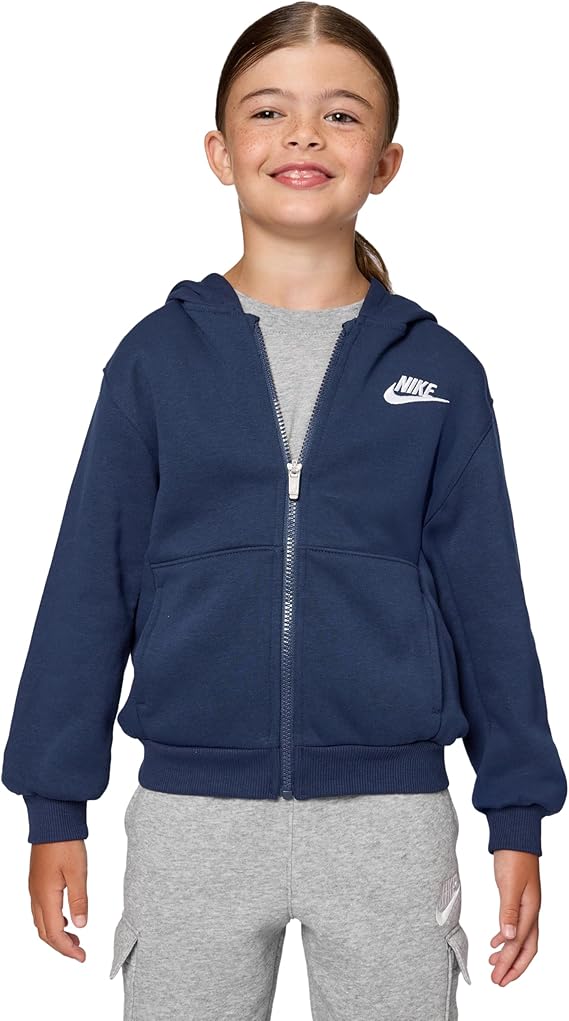 Nike Sudadera deportiva Club Fleece con cremallera completa para niños
