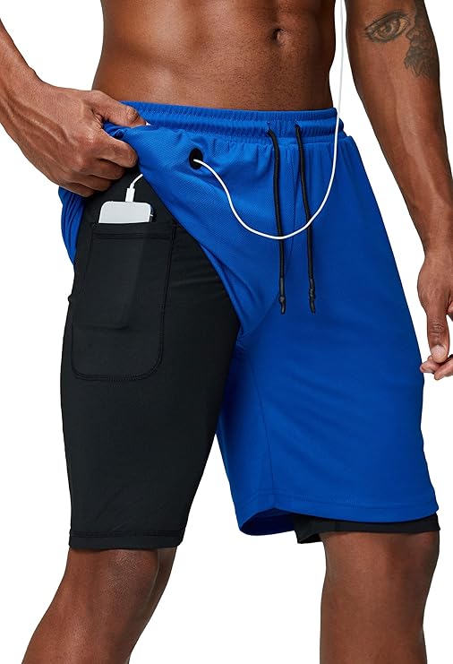 Pantalones para gimnasio, con secado rápido y con bolsillo para teléfono