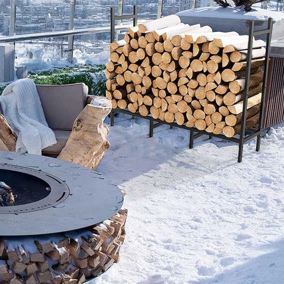 Soporte de leña para interiores y exteriores