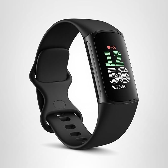 Fitbit Charge 6 - Rastreador de actividad física con aplicaciones de Google, frecuencia cardíaca en equipos de ejercicio, membresía premium de 6 meses incluida, GPS, herramientas de salud y más