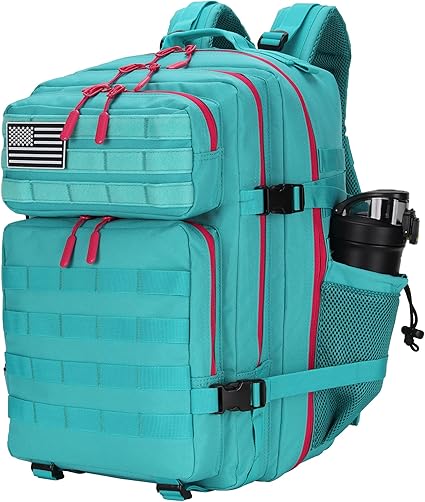 Mochila táctica militar impermeable de 25L para hombres y mujeres, Verde azulado neón, Pequeño, Mochilas Daypack