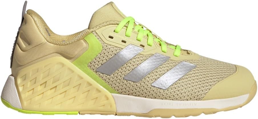 Zapatillas Adidas Entrenador Dropset 3 unisex para adultos color café claro con cordones amarillos