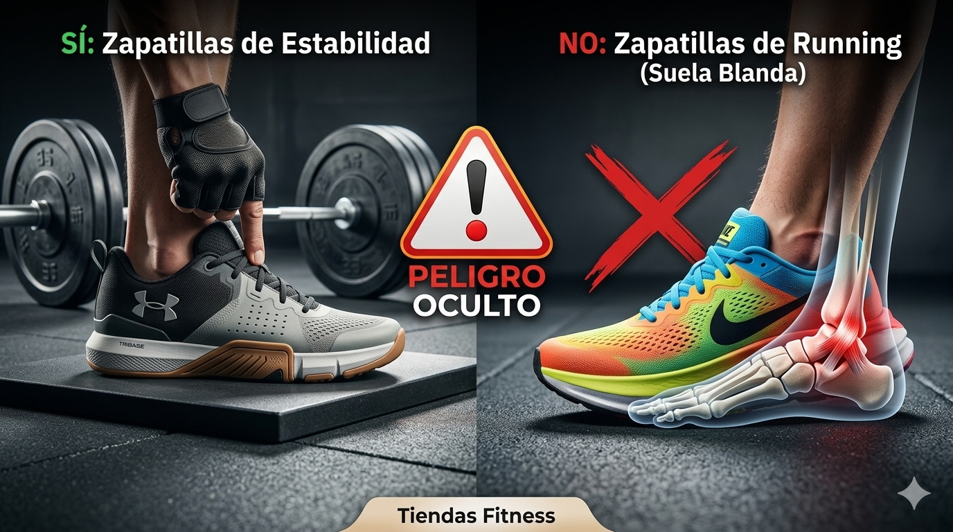 Zapatillas running para pesas. El peligro oculto en el gimnasio